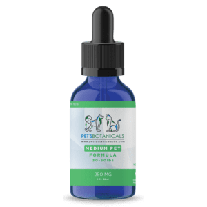 250mg CBD Tincture for medium-sized pets (30-50 lbs), promoting relaxation and joint health.